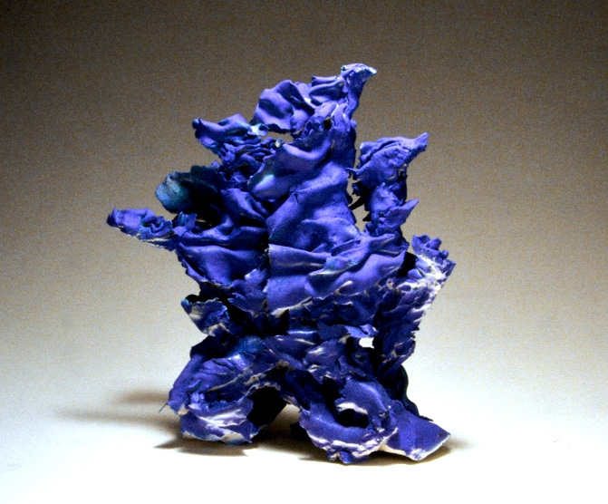 Blue Wind, barium cobalt glazed earthenware. 18x16x9"