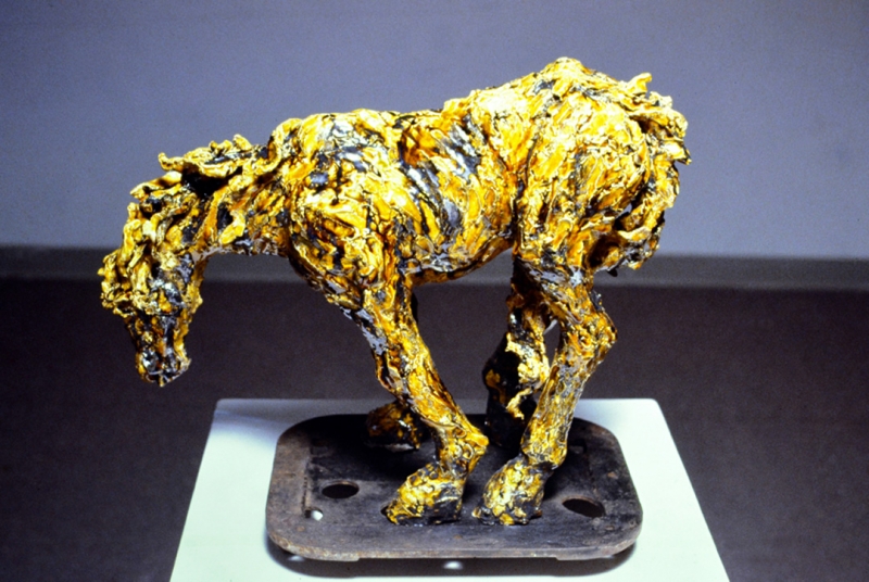 Weeping Wind, amber glazed earthenware. 18x23x7" Private Collection